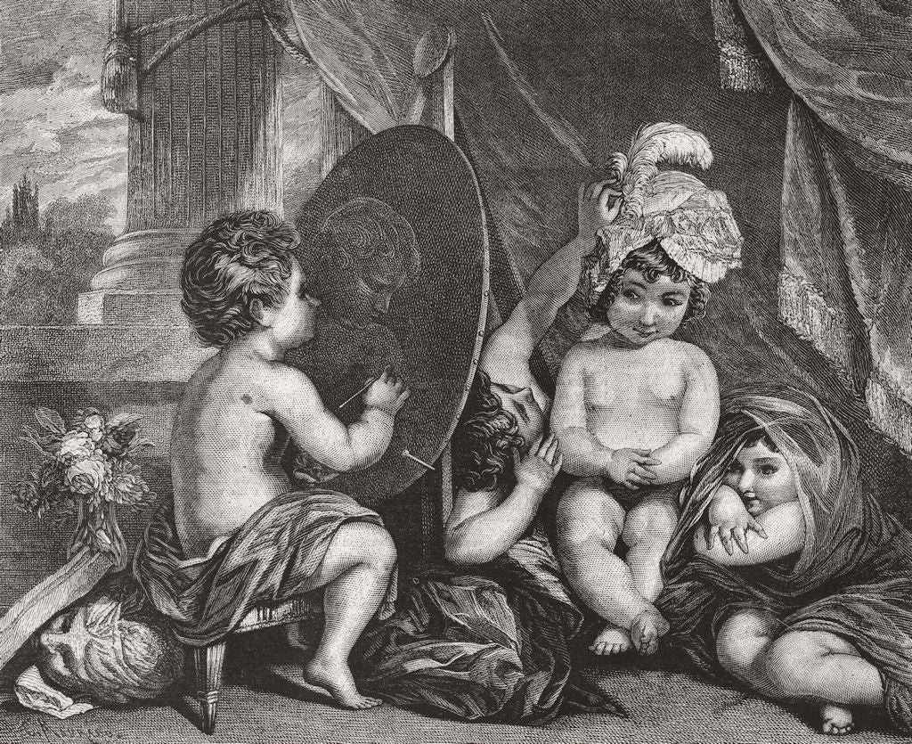 FINE ARTS. The infant academy 1871 old antique vintage print picture